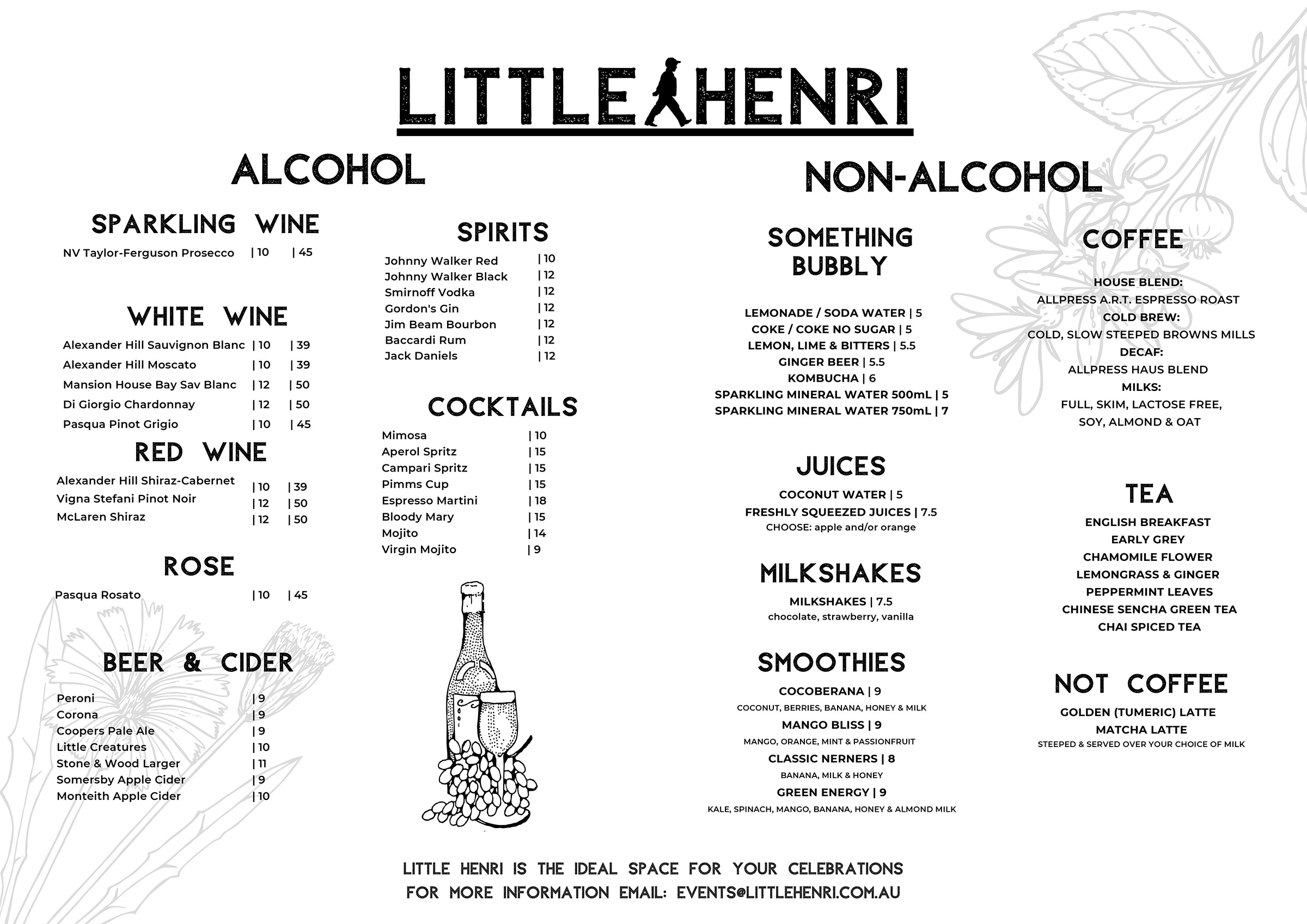 Little Henri Menu August 2025